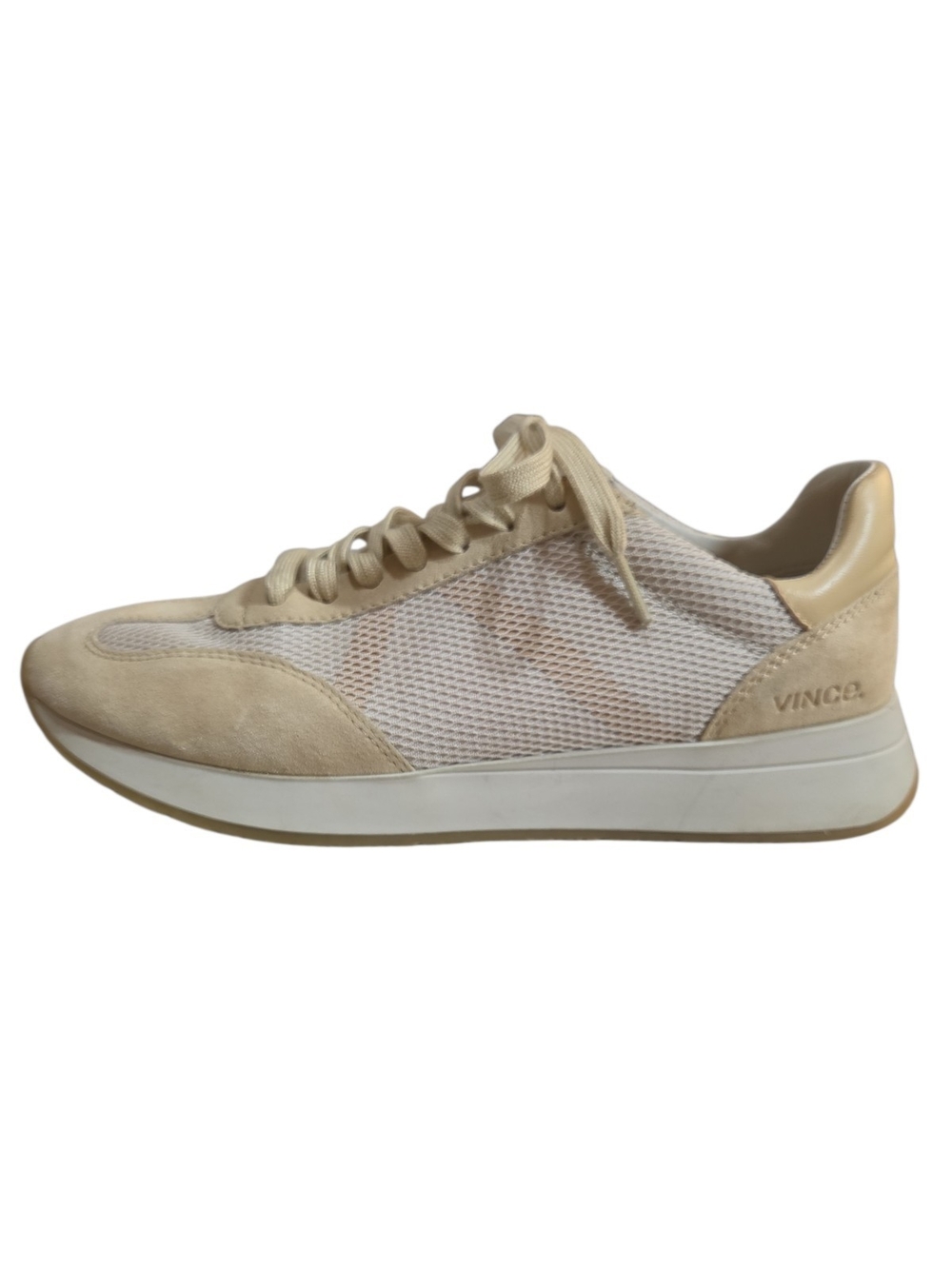 Vince "Ohara" Beige Mesh & Suede Lace-Up Sneaker Size 9.5M - Picture 2 of 11